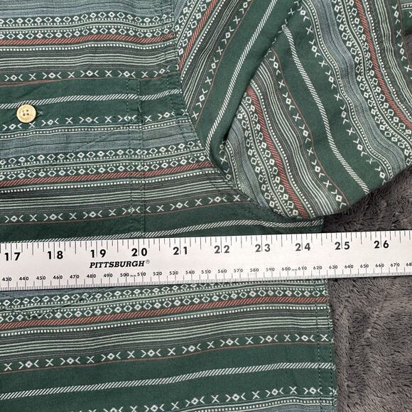 Mountain Khakis Shirt Men XL Green AOP Print Button‎ Up Short Sleeve Pocket - Picture 4 of 16